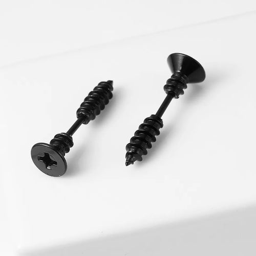 Nail Screw Stud Earrings