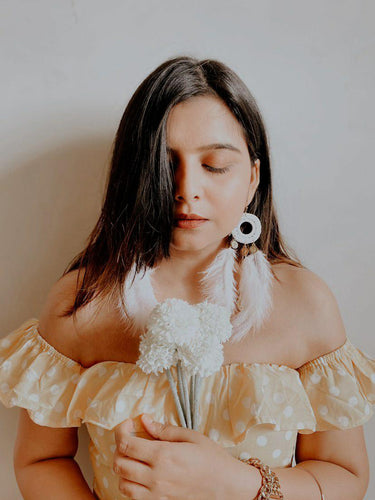 White Feather Earrings