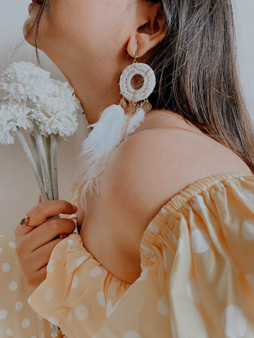 White Feather Earrings – Trinkel