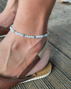 Minimal White Anklet