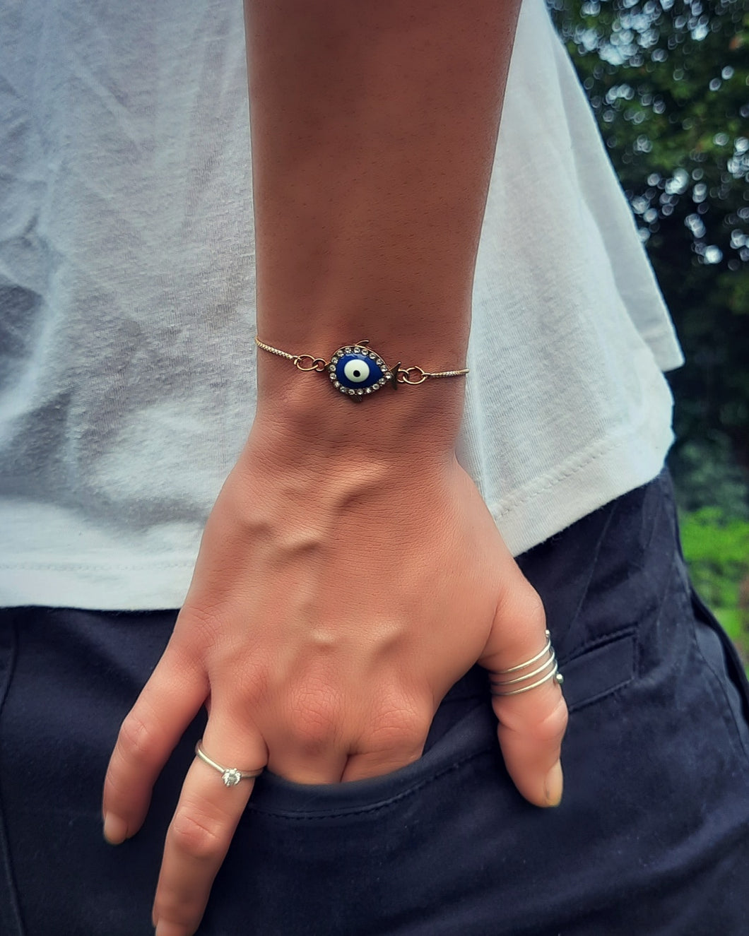 Shop Online Joker & Witch Taki Gold Evil Eye Bracelet For Women